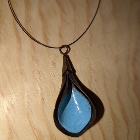 Copper and enamel statement necklace - Picture 1 of 2